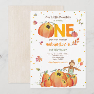 Convite Queda Pumpkin Aniversário Pumpkin