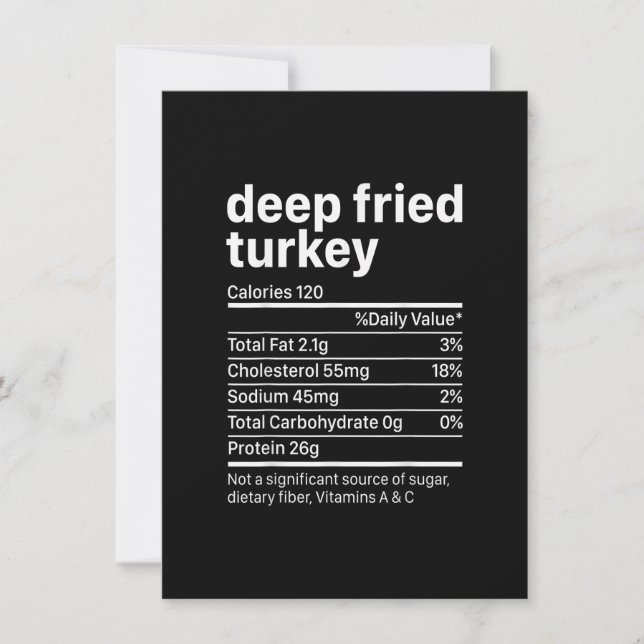 Convite Queda Turquia Ingredientes de nutrição Nu (Frente)