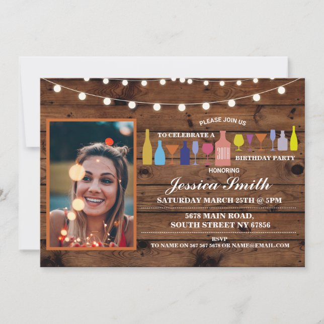 Convite Queijo Anos Qualquer Festa de aniversário De Bar D (Frente)