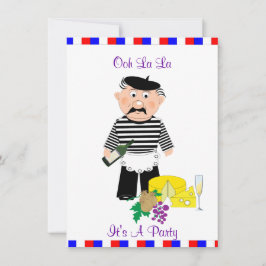 Convite Queijo E Vinho Festa De Divertimento De Tema Franc