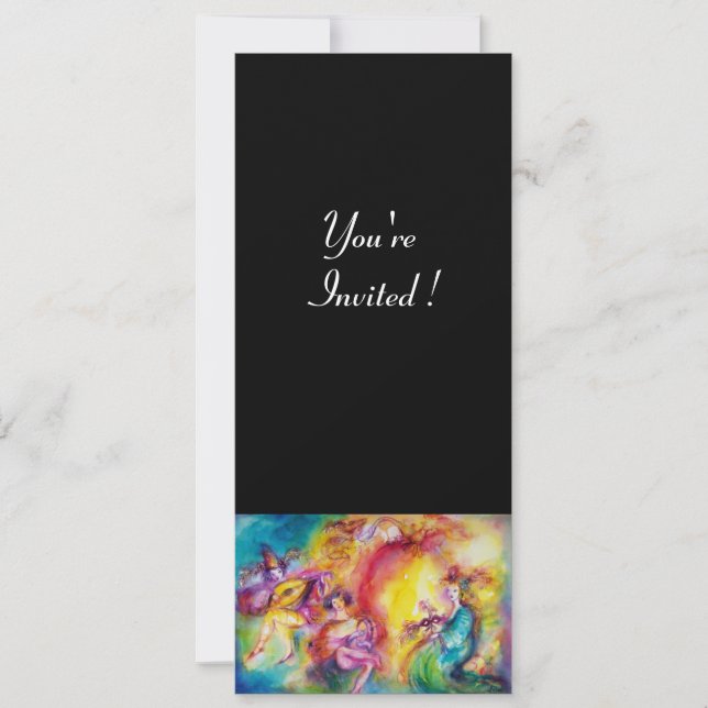 Convite QUEIMANDO O CARNIVAL, Baile de Máscaras de Mardi G (Frente)