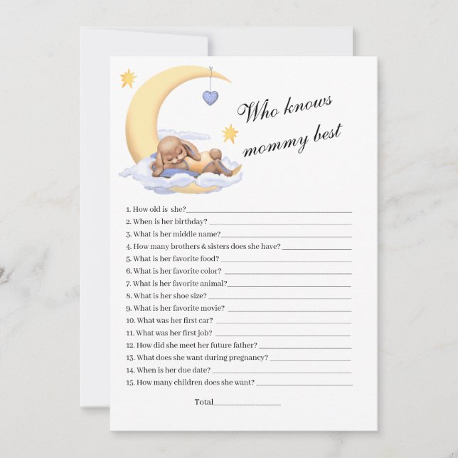 Convite Quem conhece melhor a mamãe.  (Frente)