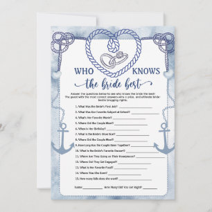 Convite Quem Conhece Melhor a Noiva Jogo Casamento Náutico