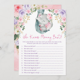 Convite Quem Conhece O Melhor Jogo De Chá de fraldas Elefa