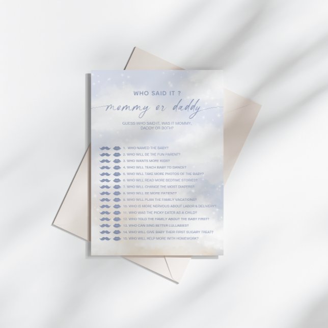 Convite Quem Disse Isso Jogo De Chá de fraldas Cloud 9 (Criador carregado)