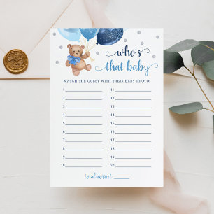 Convite Quem é esse Bebê Foto Baby Shower Urso Carta