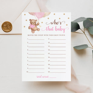 Convite Quem é esse Bebê Foto Baby Shower Urso Carta