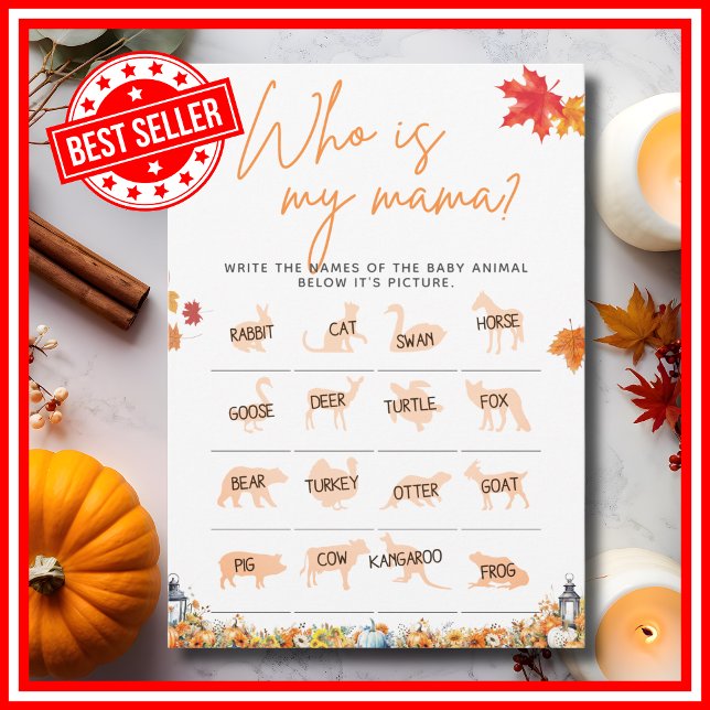 Convite QUEM É MEU Chá de fraldas MÃE? (WHO IS MY MOMMY Easy Baby Shower Game A Little Pumpkin is on the Way Theme)