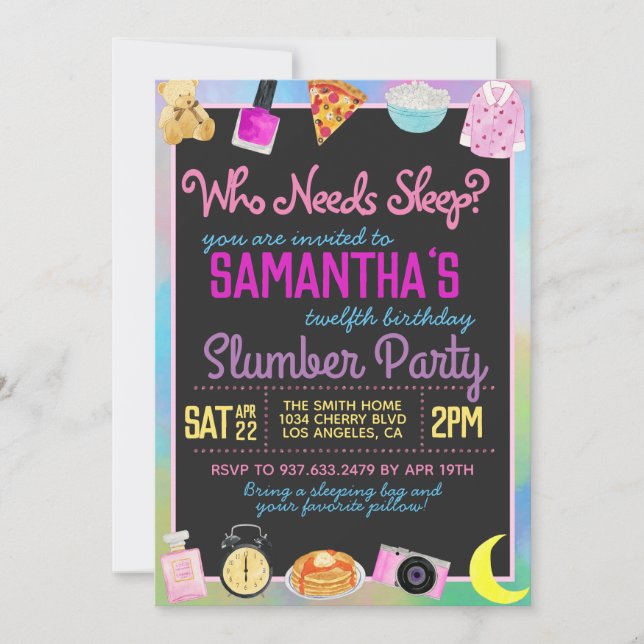 Convite Quem Precisa Dormir? (Frente)