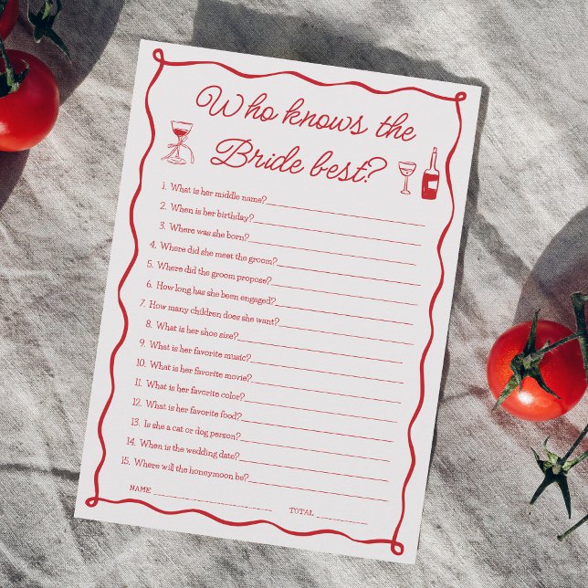 Convite Quem sabe mais do melhor jogo para a noiva (Criador carregado)