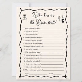 Convite Quem sabe mais do melhor jogo para a noiva