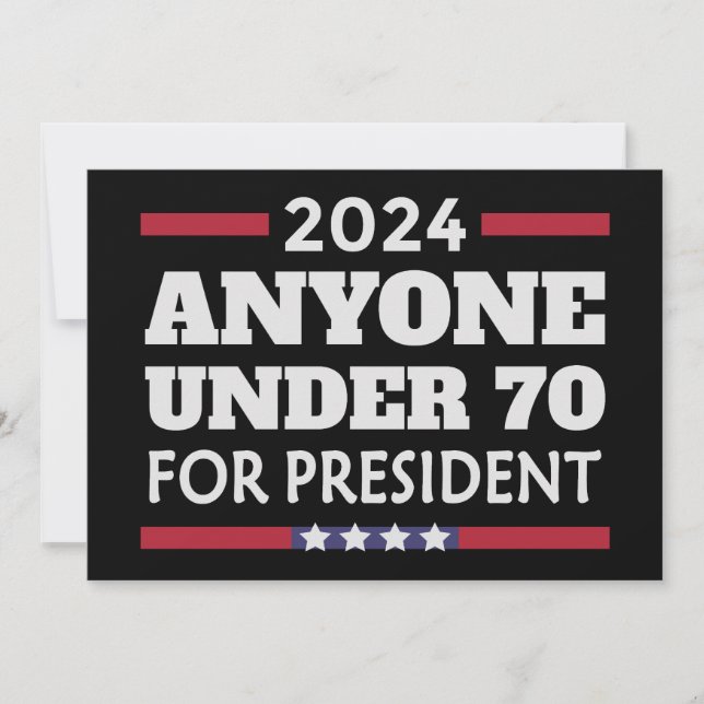 Convite Quem tem menos de 70 anos para o Presidente 2024 (Frente)