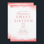 Convite Quente Coral Brilhante Aquarela Moderna Quic Sweet<br><div class="desc">Personalizar para qualquer evento.</div>