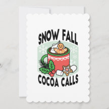 Quente quente com a queda de neve chamada de cacau