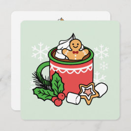 Convite Quente quente com a queda de neve chamada de cacau