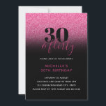 Convite Quente rosa e preto Brilhante 30 e suave 30<br><div class="desc">Pode ser totalmente personalizado para atender às suas necessidades. © Gorjo Designs. Feito para você através da plataforma Zazzle. // Procurando itens correspondentes? Outros artigos de papelaria do conjunto disponível na seção "coleções" da minha loja. // Precisa de ajuda para personalizar o seu design? Tem outras ideias? Sinta-se à vontade...</div>