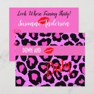 Convite Quente Rosa Sujo 30 Virando 30 Décimo Aniversári