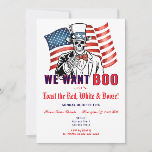 Convite Queremos Boo Patriótico Festa de Figurino de Hallo