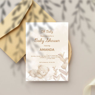 Convite Querida! Chá de fraldas de Boho do Bear Sleep