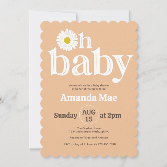 Convite Querida, Chá de fraldas de margarida (Frente)