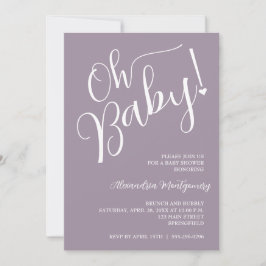 Convite Querida! Código QR do chá de fraldas Roxo