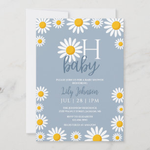 Convite Querida Daisy Dusty Chá de fraldas Azul