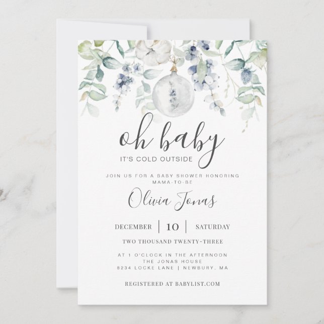 Convite Querida, é frio fora do Chá de fraldas. (Frente)