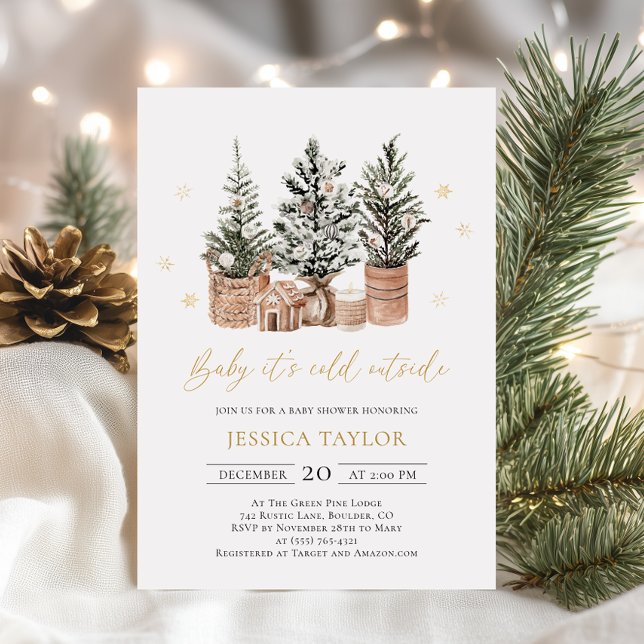 Convite Querida Está Fria Fora do Chá de fraldas das Árvor (Criador carregado)
