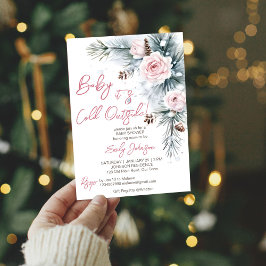 Convite Querida, está frio fora do pastel do chá de fralda