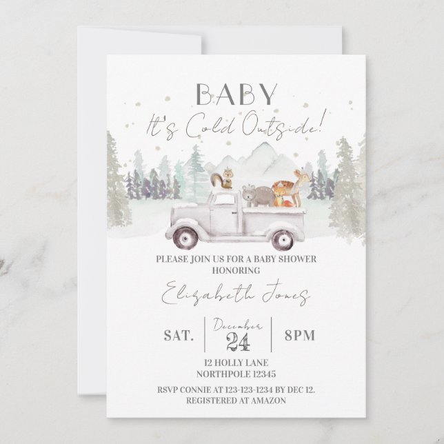 Convite Querida, está frio lá fora, Chá de fraldas de inve (Frente)