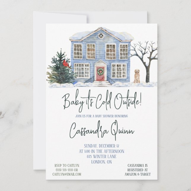 Convite Querida, está frio lá fora, Chá de fraldas de inve (Frente)