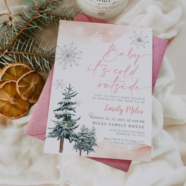 Convite Querida, está frio lá fora, Chá de fraldas inverno (Criador carregado)