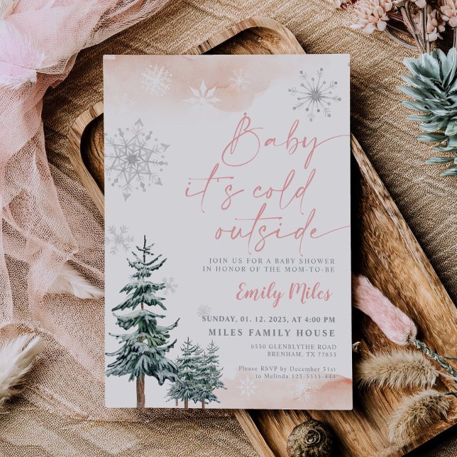 Convite Querida, está frio lá fora, Chá de fraldas inverno (Criador carregado)