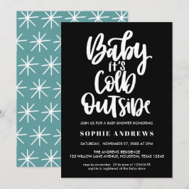 Convite Querida, está frio lá fora | Preto | CHÁ DE FRALDA