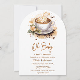 Convite Querida Um Bebê Está Fazendo Chá de fraldas De Caf