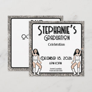 Convite Querido Branco  Dançarino Prateado: #2