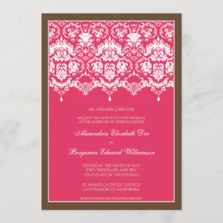 Convite querido do casamento do laço 5x7 do