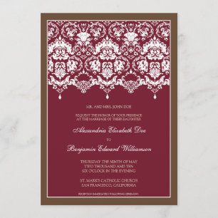Convite querido do casamento do laço 5x7 do