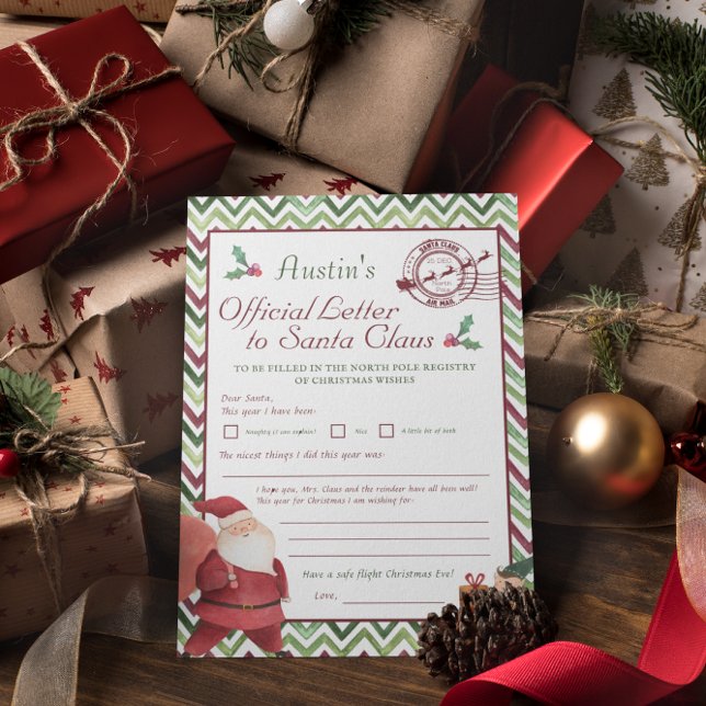 Convite Querido Papai Noel | Carta Personalizada das Crian (Criador carregado)