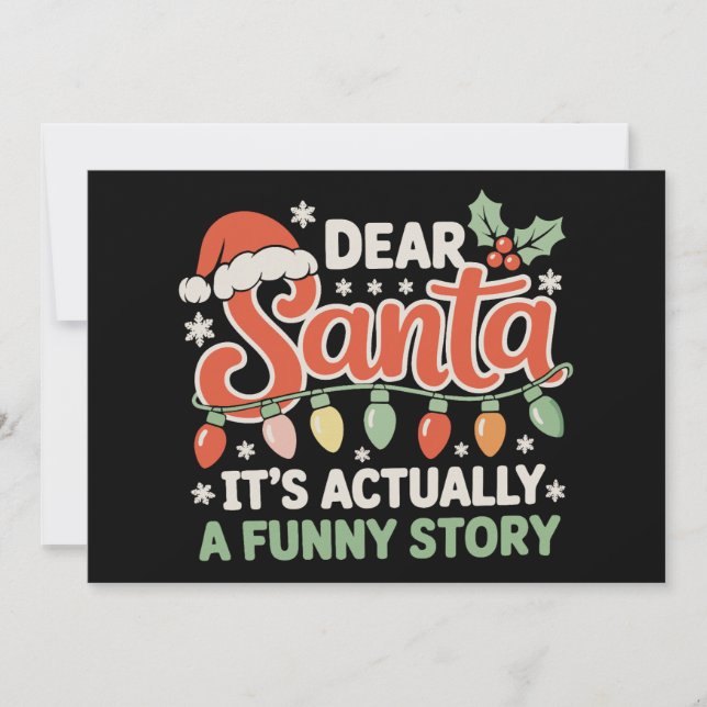 Convite Querido Papai Noel É Na Verdade Uma História Engra (Frente)
