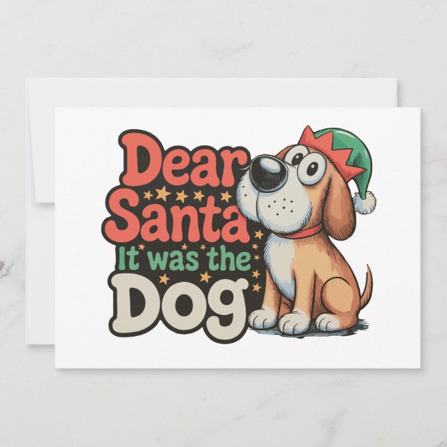 Convite Querido Papai Noel Foi O Cachorro Que Natal (Frente)