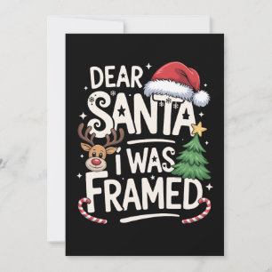 Convite Querido Papai Noel Fui Enquadrado Árvore de Natal
