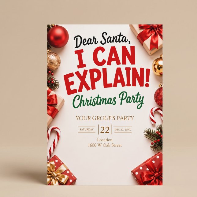 Convite Querido Papai Noel, Posso Explicar Festa de Natal (Criador carregado)