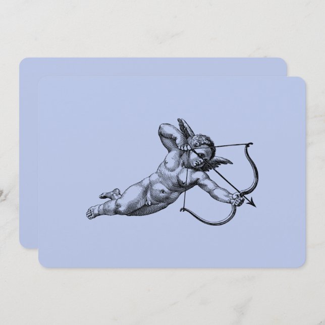 Convite Querubim Amor Vintage (Frente/Verso)