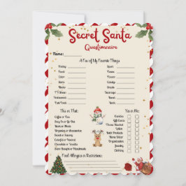 Convite Questionário de Papais noeis Secretos Feriado Dota