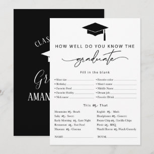 Convite Questionário personalizado sobre o jogo de gradua