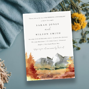 Convite Quic Fall Rust Mountain Trees Qualquer Aniversário