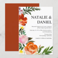 Quic Large Burnt Orange , Casamento Floral Rosa