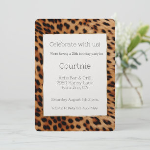 Convite Quic Leopard Animal Birthday