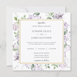 Convite Quic Lilac Purple Floral Greenery Square